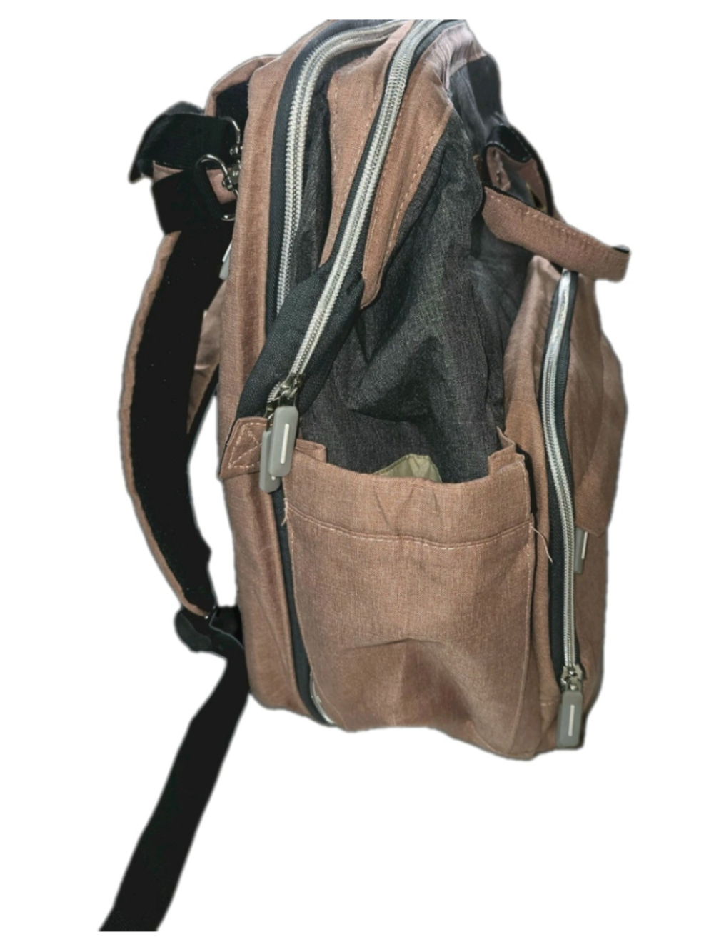 Yoofoss 3 In 1 Diaper Bag Backpack Pink Gray Built In Changing Station Baby Bag - Picture 5 of 9